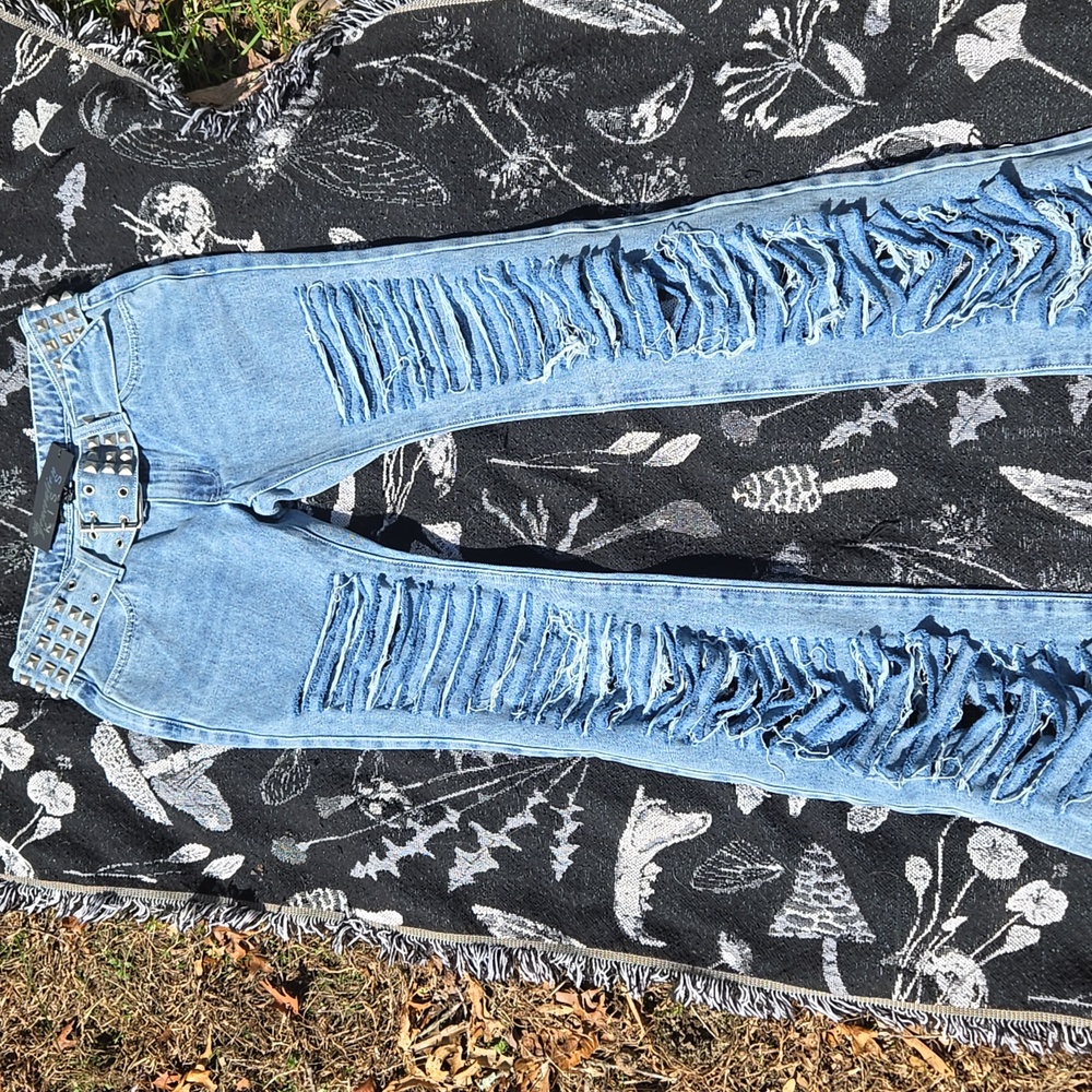 Generation Kiss Studded Blue Denim Pants